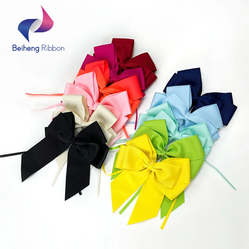 Custom Solid Color Grosgrain Ribbon Bow with Elastic Band