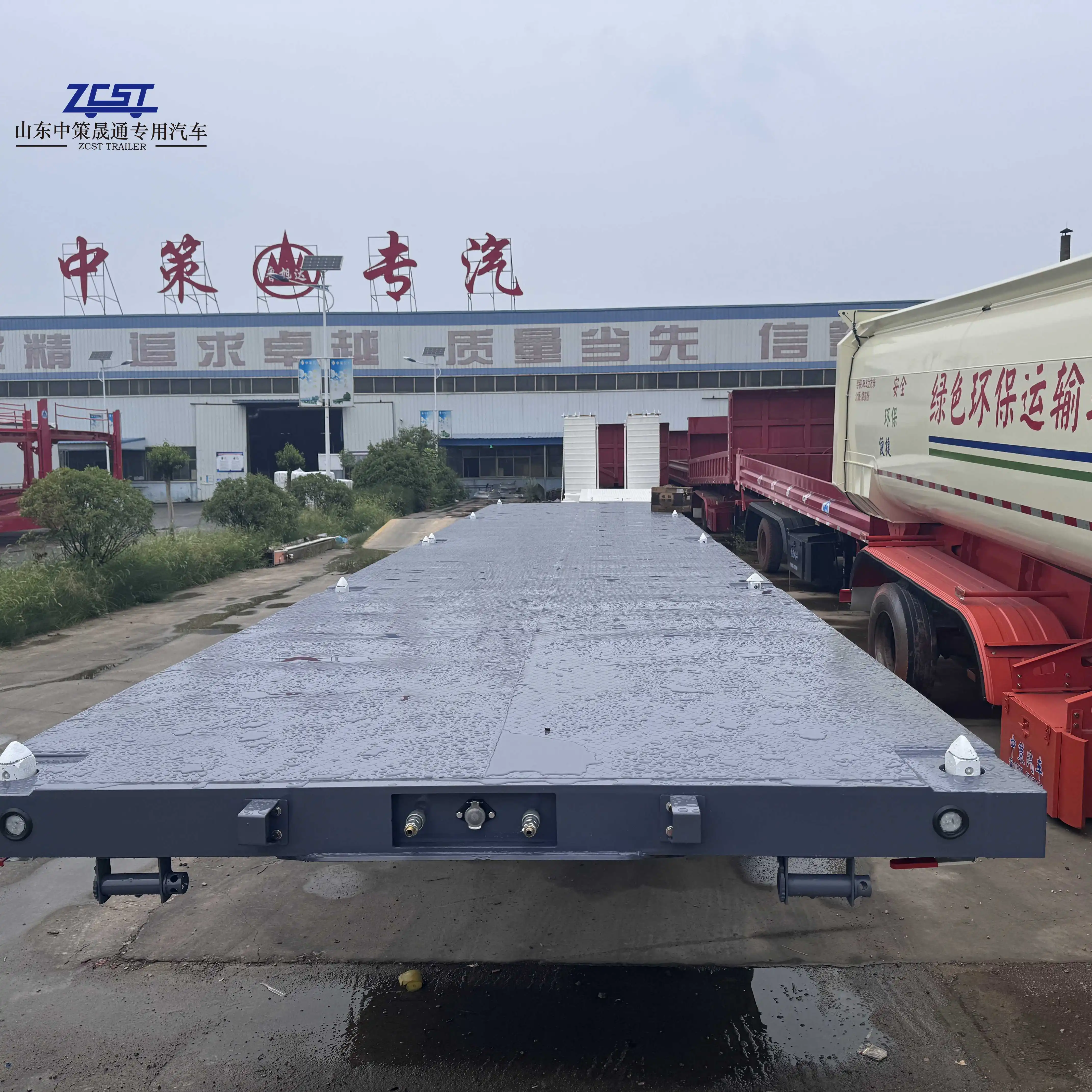 30 40 50 Ton 2 3 4 Axles Flatbed Semi Truck Container Trailer 48 Ft 40 Ft 20 Ft Flatbed Trailer For Sale