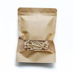 OEM Bulk Bamboo Wood Golf Tees 50PCS with Blank Package Paper Bag