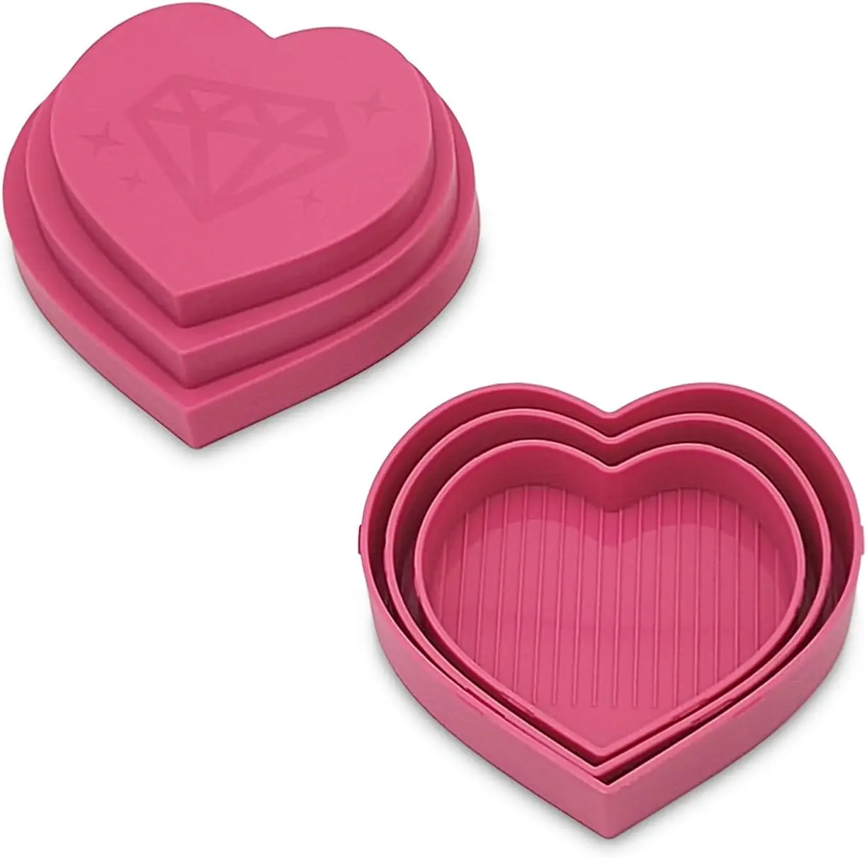 Hot Sale Diamond Heart Shaped Tray Box For Crafts Drills Placement Diamond Painting Embroidery Tools Accessories Plastic Tray