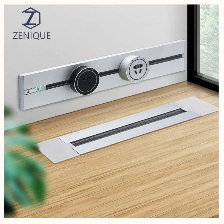 Hot Selling Desk Power Electrical System Rail Track Socket Hidden Concealed Embedded Track Socket Electrical Wall Mounted Socket