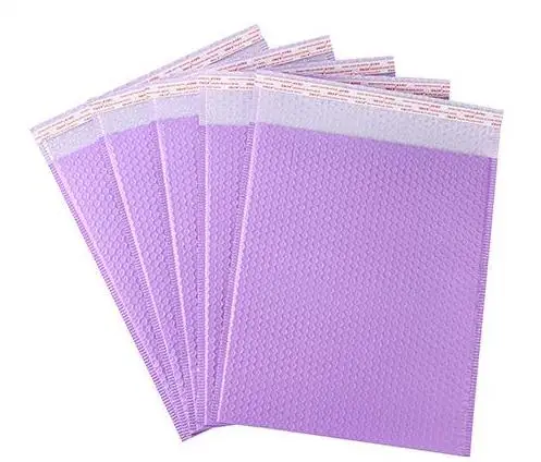 Purple Poly Bubble Mailer Custom Print Padded Envelope Air Foam Shipping Bag For Medicine