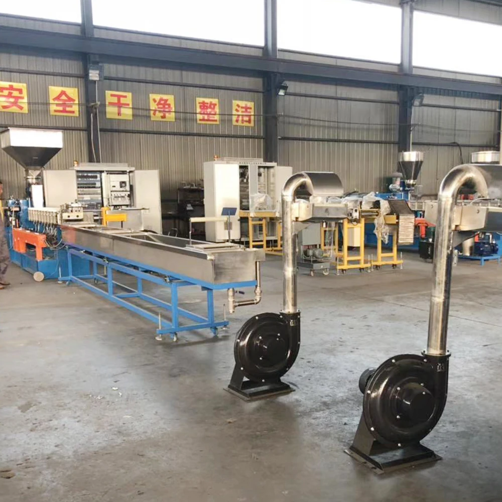 pet plastic recycling machine twin screw extruder pet flakes to be granules