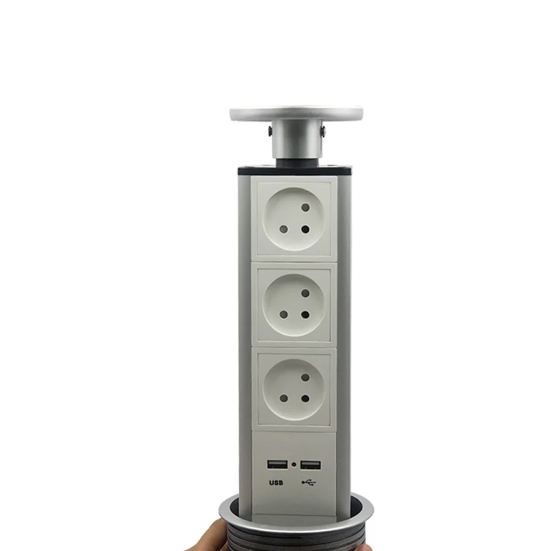 Настольная Автоматическая всплывающая умная розетка настольный источник питания 3 aC Разъем питания 2 USB порт для зарядки