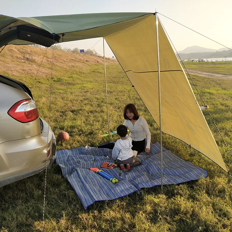 
210D Oxford Waterproof Anti UV Picnic Extended Camping Rear Car Tents 