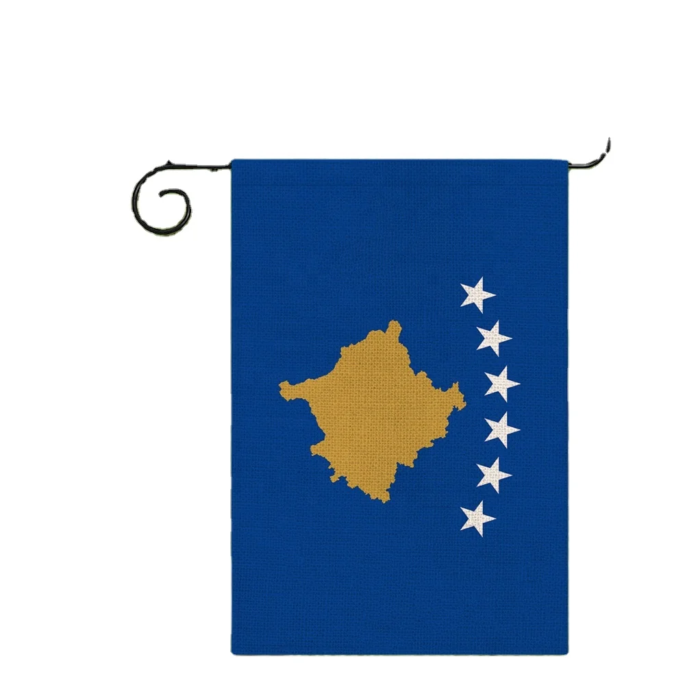 Best-selling Kosovo Courtyard Garden Flag  Unique Atmosphere Decoration Can Be Customized 18*12 In