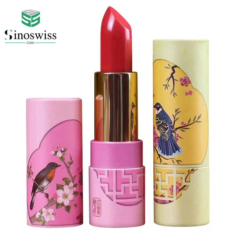Biodegradable chapstick twist up cylinder kraft paper tube for lipstick deodorant cardboard containers lipBalm tubes