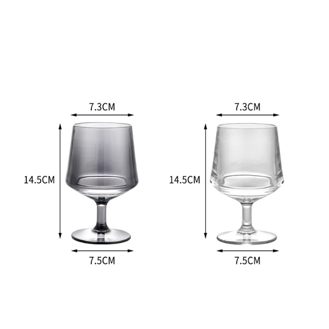 Wholesale Custom Clear Colour Polycarbonate Wine Glass Cup Brandy Bantam Flutes Acrylic Crystal Glasses Plastic Wine Glass