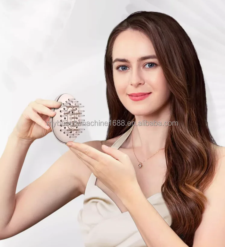 Professional anti-hair loss 650nm red light treatment brush electronic diode laser hair growth comb