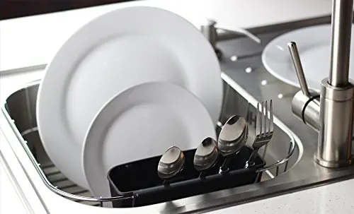 Wideny черная хромированная сталь маленькая кухонная тарелка сушилка для посуды и чаши