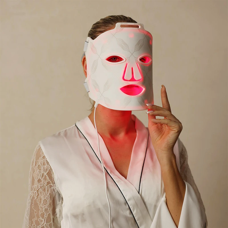 mask led red light under eye red light infrared mask 1072 nm red and blue light face mask