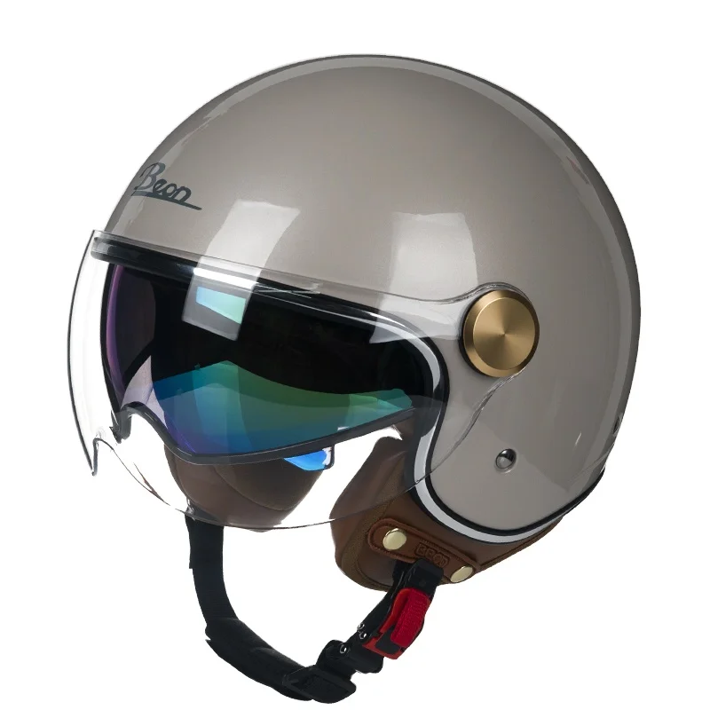 Новый Винтажный мотоциклетный шлем BEON B120 из АБС-пластика, открытое лицо в стиле ретро со съемным козырьком и объективом для harley-rider