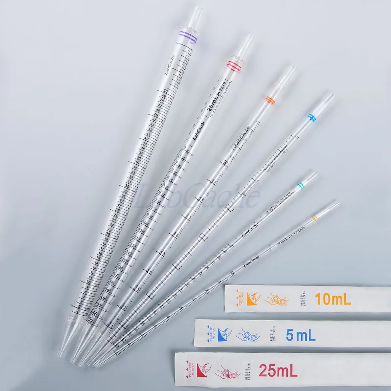 
Стерильная одноразовая пластиковая пипетка LabCache, стандартная мерная пипетка, 1 мл, 2 мл, 5 мл, 10 мл, 25 мл, 50 мл 