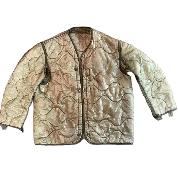 Mens tactical Cold Weather M65 field jacket liner with buttons Mens winter warm coat
