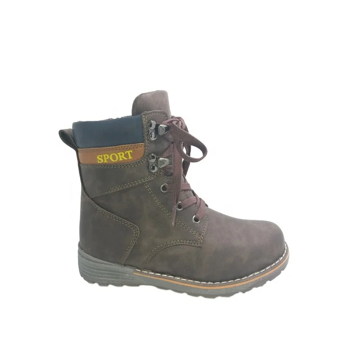 Brown Calf Martin Winter Autumn Children Kids Fashion Latest Sport Casual Stylish Luxury Leather Toddler Boys Warm Boot Shoes