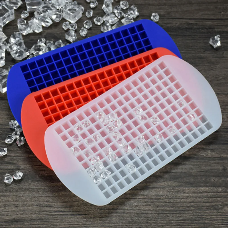 160 Mini Grids Wholesale Ice Cube Maker Molds Silicone Pretty Tiny 3D Square Ice Cube Tray