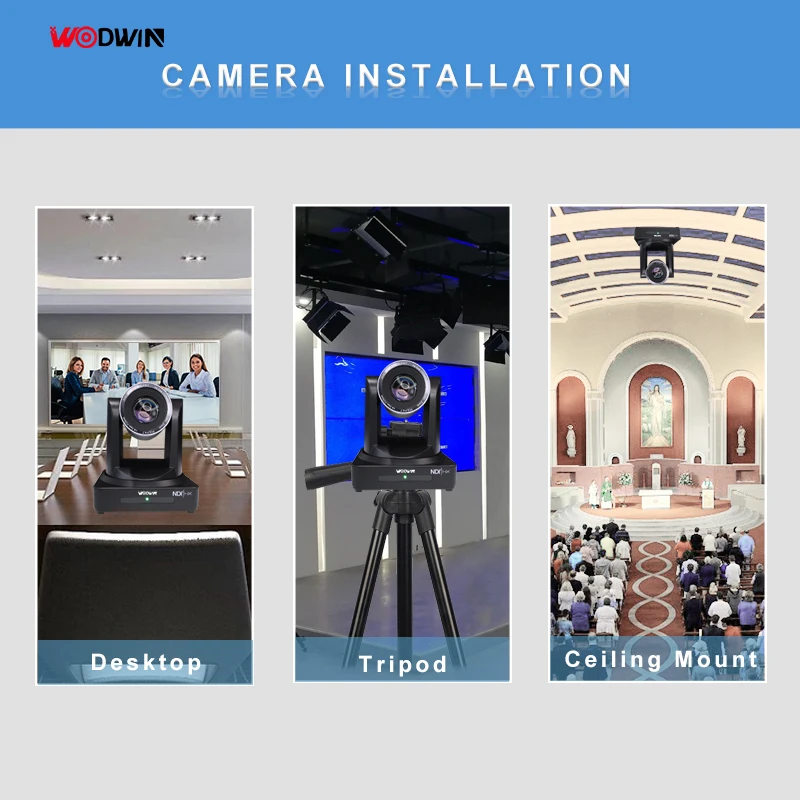 WODWIN горячая распродажа 4K HD 1080P 12X 20X 30X PTZ камера NDI SDI IP POE живая трансляция видеоконференции