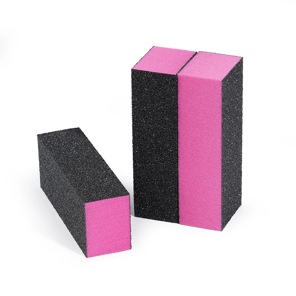 High End Colorful 3 way Nail File Sanding Buffer Block Rubber Nail Buffer for Manicure Pedicure Nail Tools