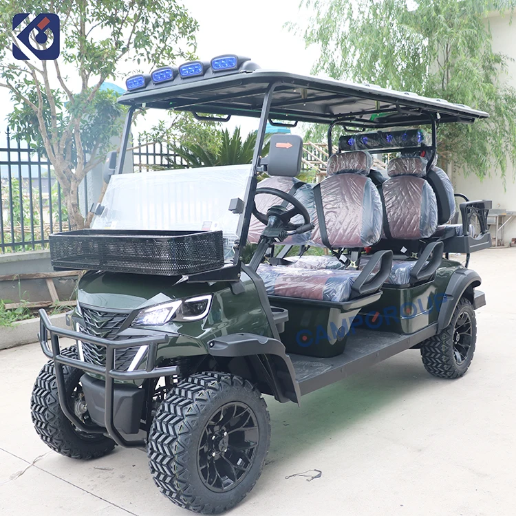 Уличные легальные тележки для гольфа Электрический 6-местный 72-вольтовый клубный автомобиль литиевый внедорожник охоты и осмотра достопримечательностей