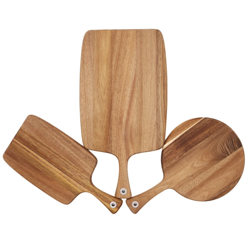 Kitchen Acacia beech Wood Multifunction Creative Bag OEM Customized Tungsten Steel Logo Cheese Cutting Board with handle
