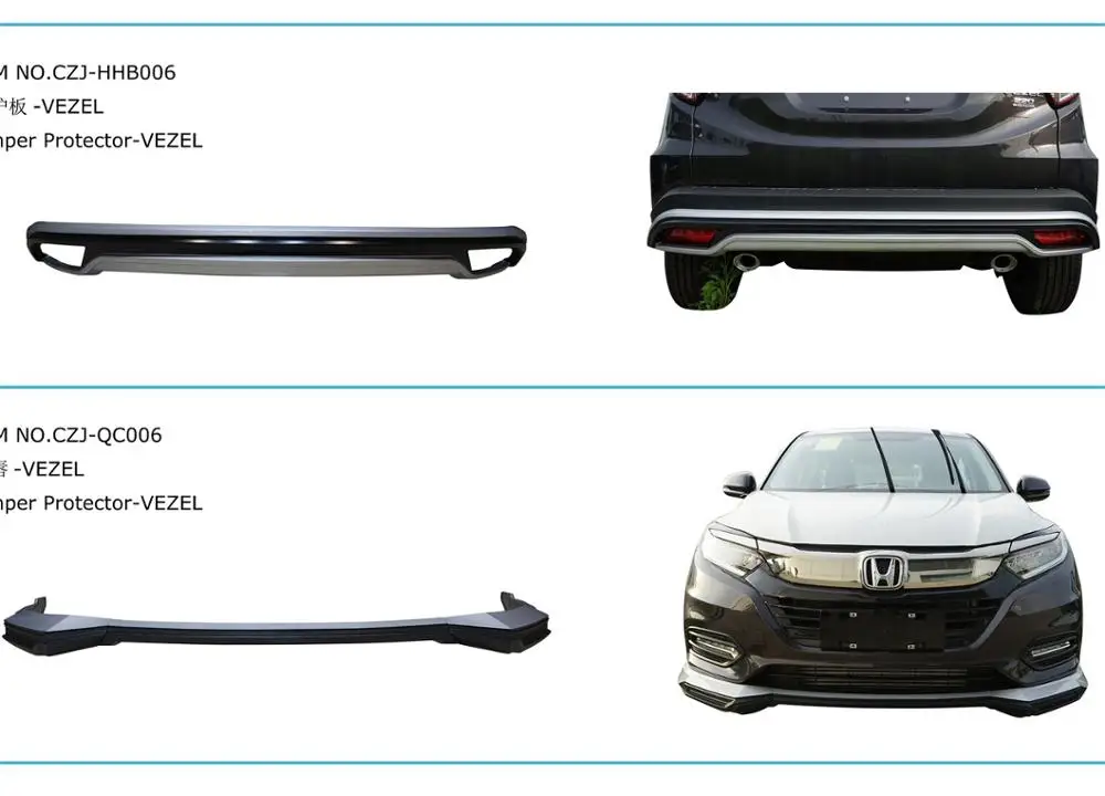 for Honda Vezel HR-V 2019 front lip and rear bumper