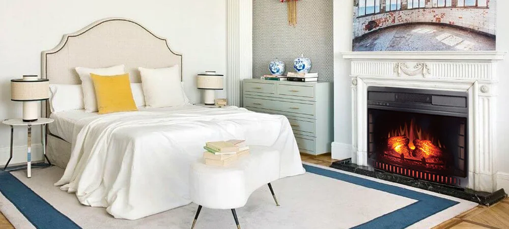 33 inch modern curved led flame indoor decor flame insert fireplace