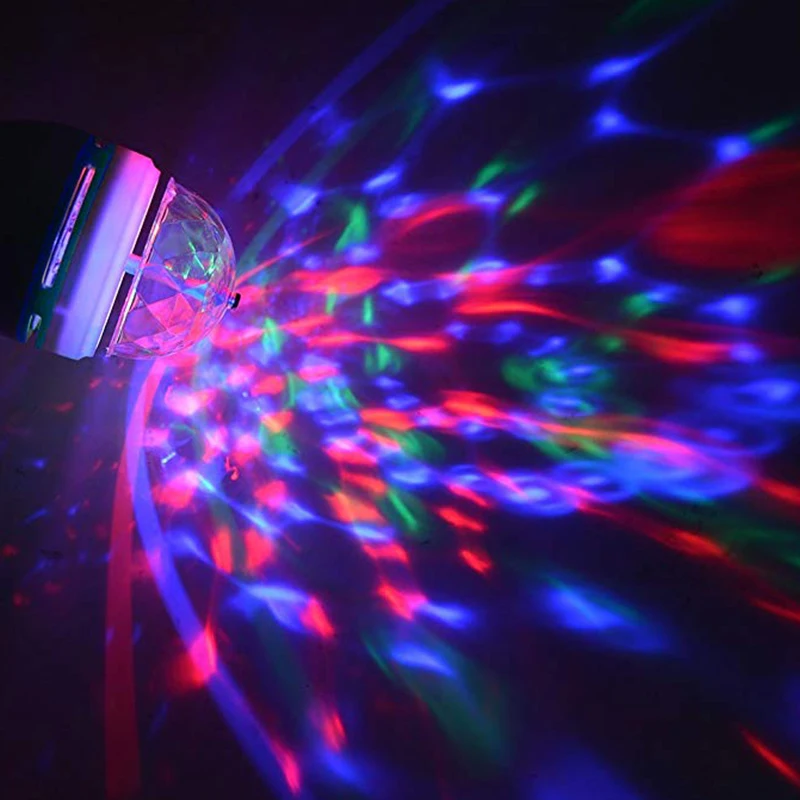 
Crystal Led Auto Rotating Bulb Light Stage Light Party Projector Party Decoration Lamp RGB Disco for Home E27 3W Full Color Ip44 