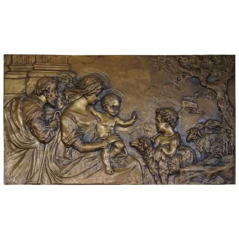 Garden Copper Decoration Bronze 3d Child Wall Relief Art Sculpture