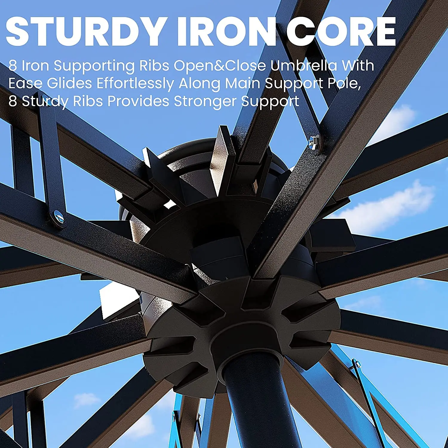 3.5X3.5M Big Size Heavy Duty Commercial 10Ft Square Parasol Courtyard Patio Umbrellas