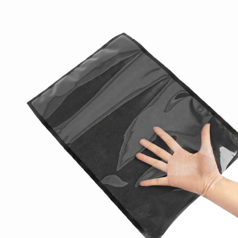 Halal Certified Food Grade Embossed Plastic Packaging Food Black and Clear Vacuum Sealer Bags