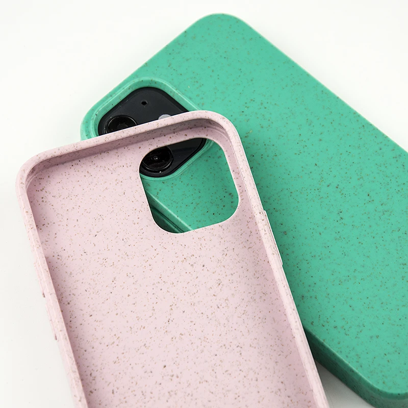2021 Eco Friendly Natural Wheat Straw Recycle Phone Case Biodegradable TPU Phone Case For iPhone 13