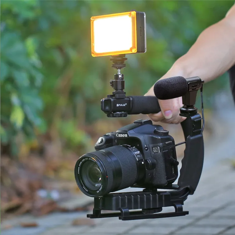  Горячая Распродажа профессиональный ручной стабилизатор для камеры DSLR со светодиодной подсветкой и