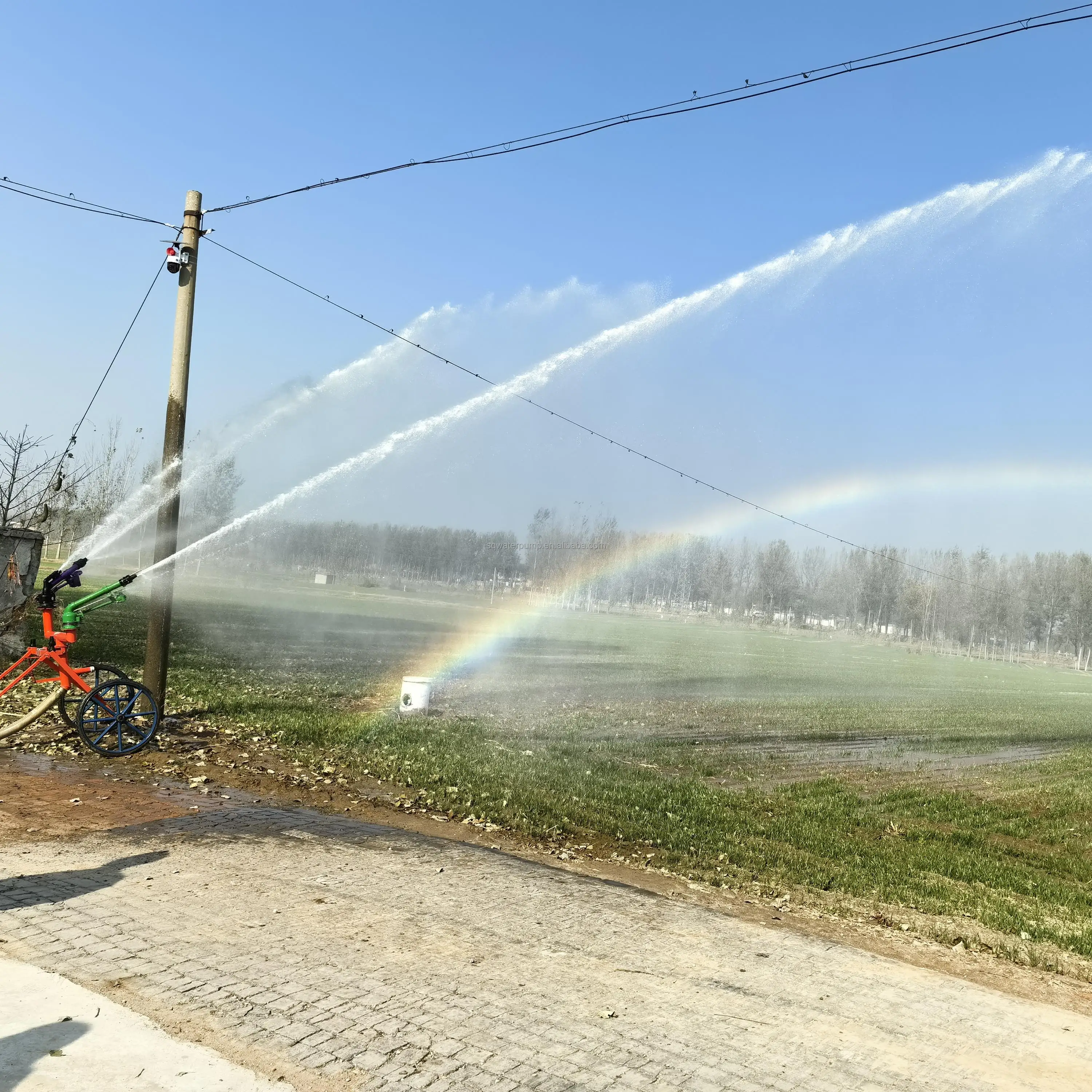 Double bladed high-pressure pump diesel engine, small hand pushed 3-inch pump for simple drip irrigation