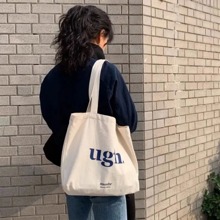 Wholesale Custom Logo Printed Recyclable Plain Cotton Canvas Shopping Tote Bag