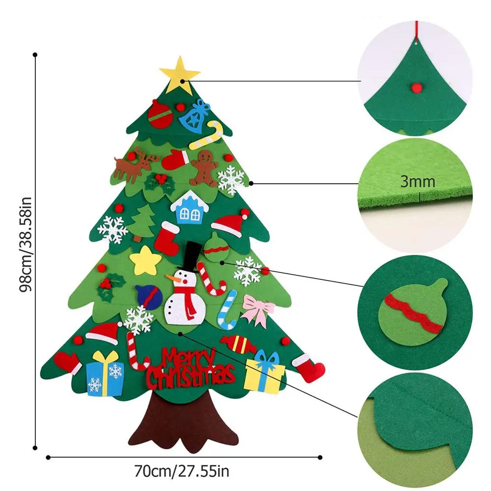 
Decorations Xmas Gifts DIY Felt Christmas Tree For Home Christmas Tree Decoration With String Light 