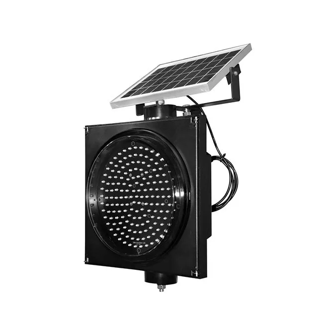 Flashing Warn Lamp With Solar Panel Yellow Traffic Signals LED Lights Yellow Flashing Warn Light