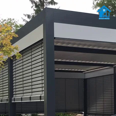 12 Feet Depth 17 Feet Wide 10 Feet High Louver Waterproof Customized Pergola with Manual Open Close