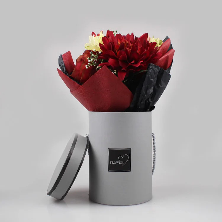 
Luxury Design Wholesale Custom Cylinder Flower Gift Box Beauty Paper Round Flower Box 