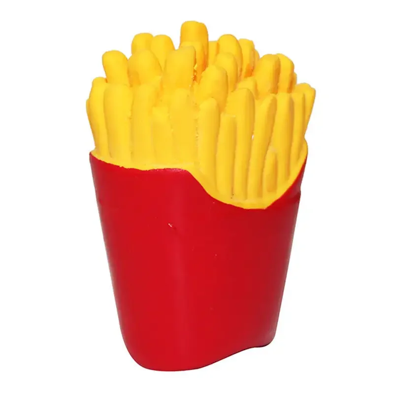 Wholesale Custom Fast Food Soft Stuffed  Dog Toys Squeaky Pet Toy Hamburger French Fries Dog Toy
