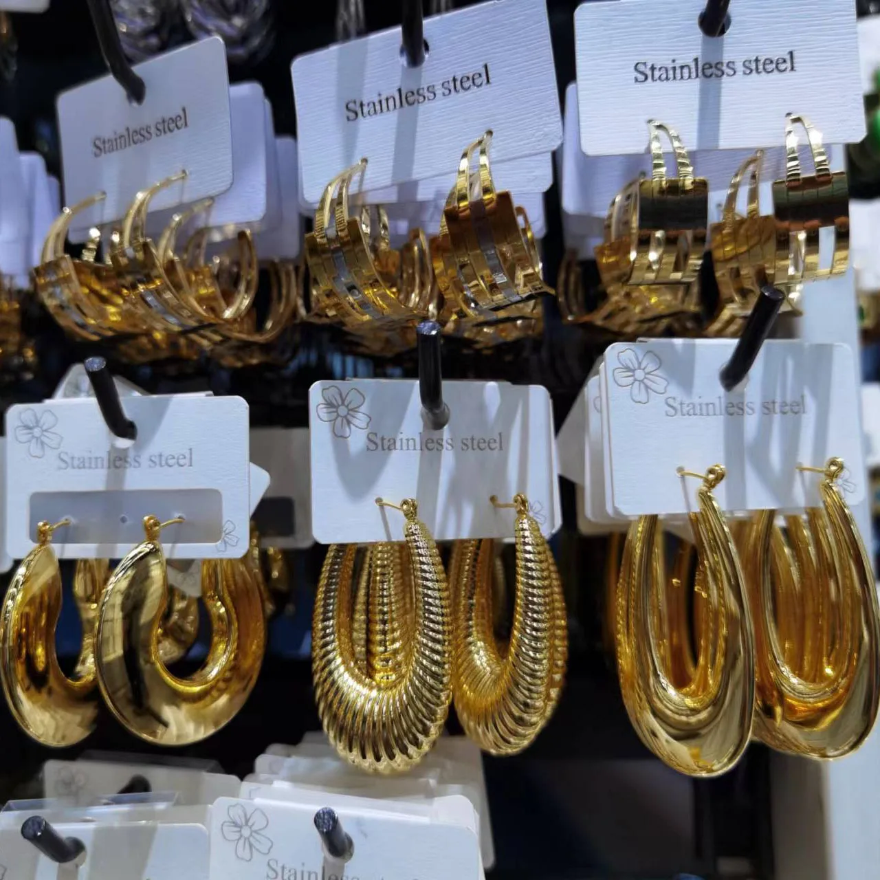 stainless steel no rust earring gold mixed crystal african gold jewelry earring assorted discount jewellery