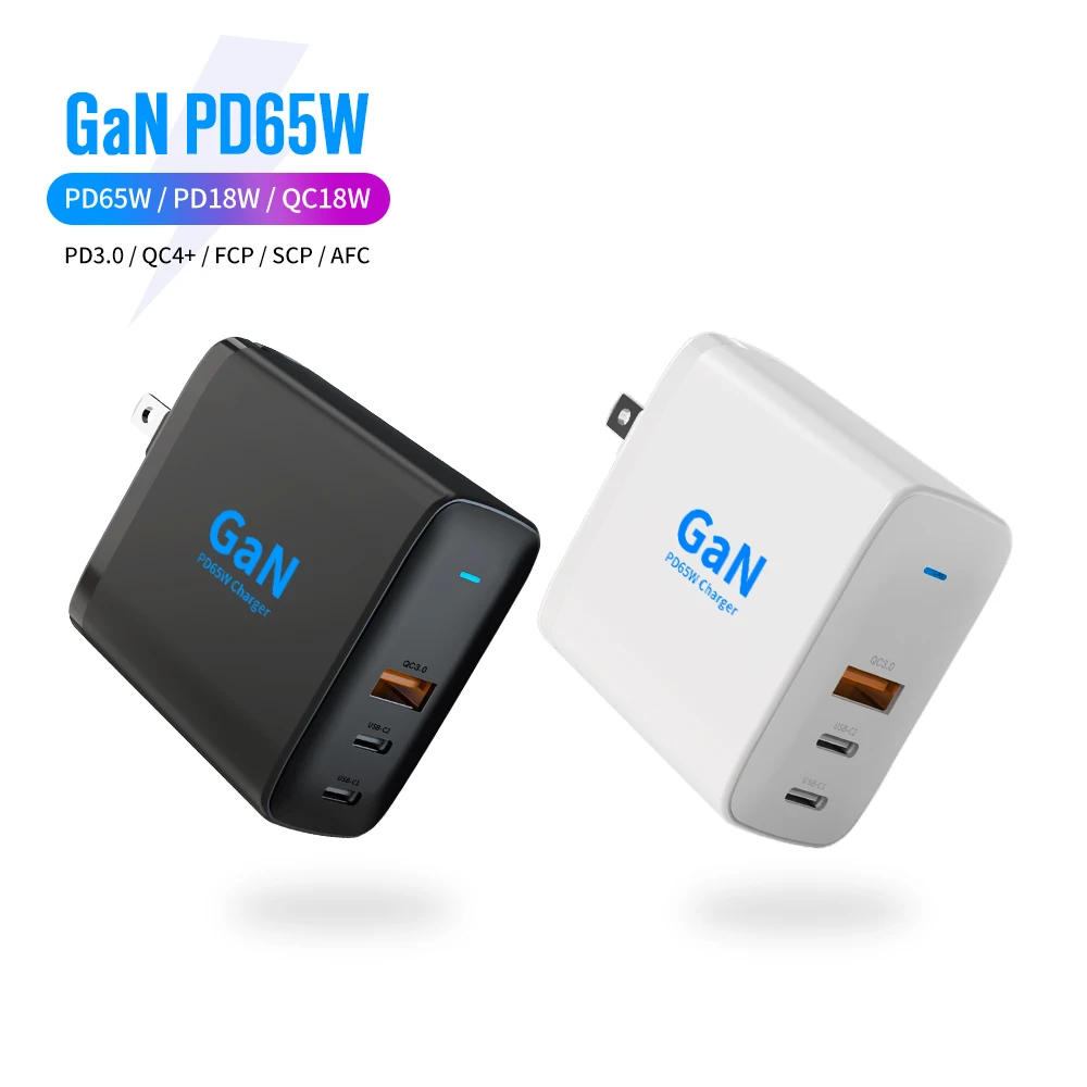 65W Quick Wall Charger Type-c Adapter QC4.0 USB Adapter US/EU/UK Plug