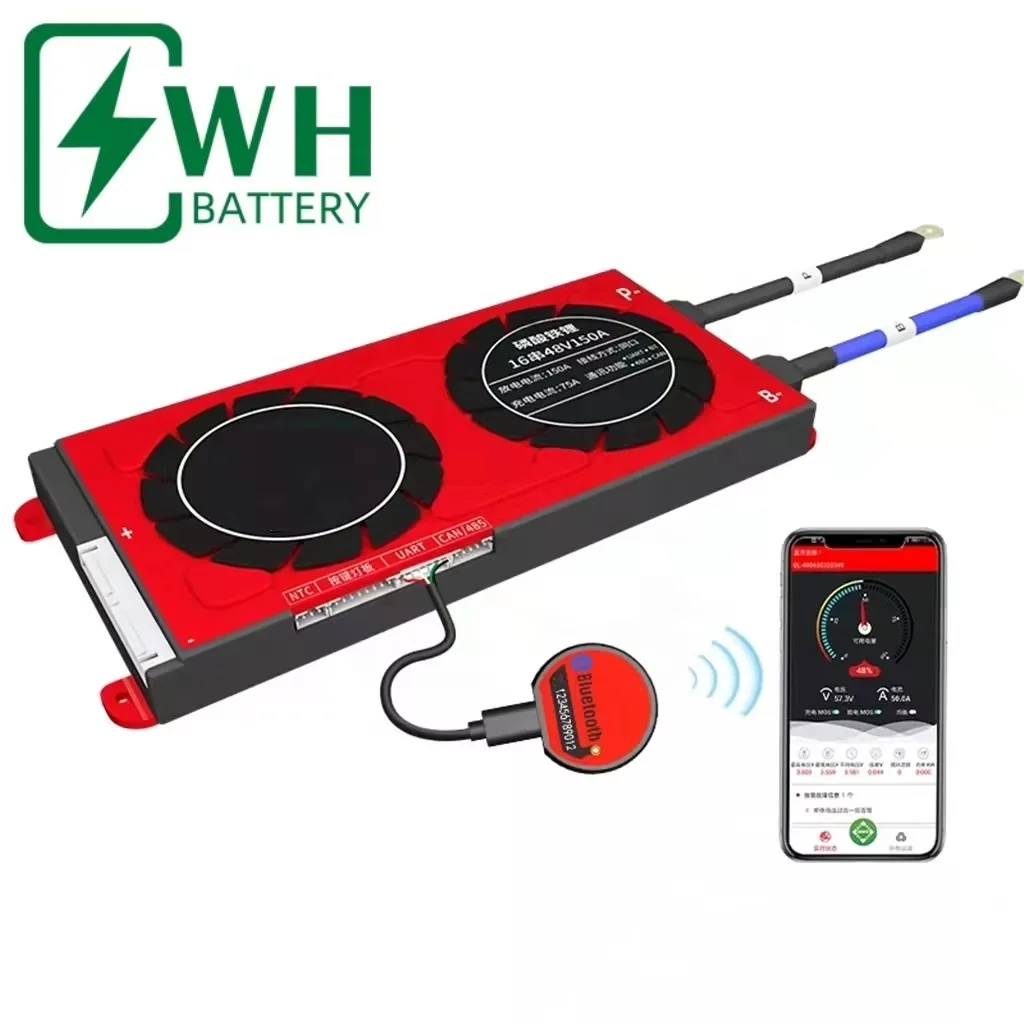 Best price Smart BMS 16S 48V 100A with48V Lifepo4 16S 100A  with Bluetooth UART RS485 CAN PCB PCBA