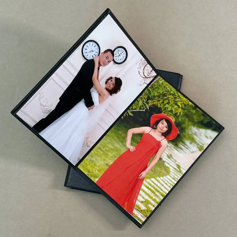wedding leather linen velvet self adhesive Stick photo frame album book folio