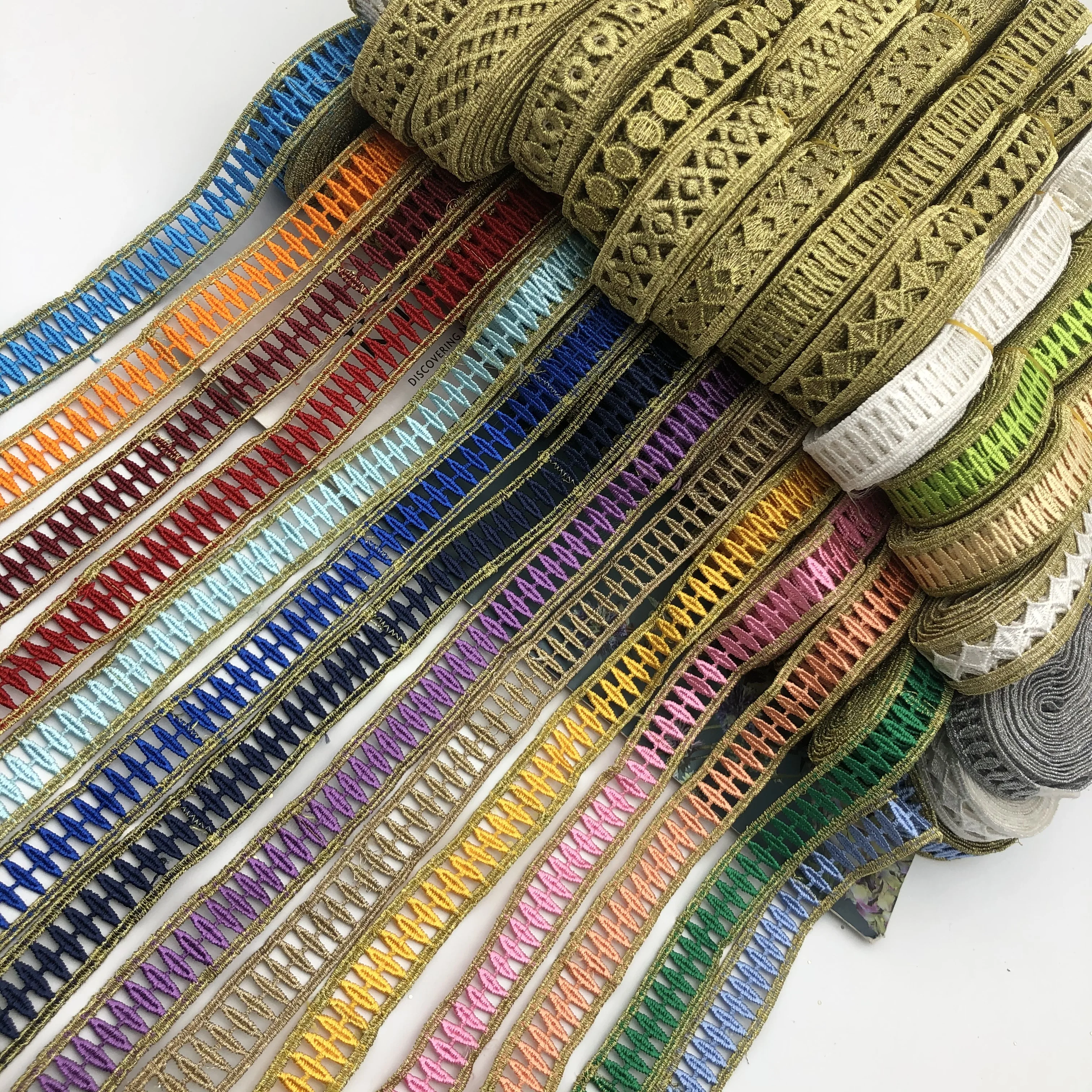 Africa colorful  Embroidered  gold braid lace trimming ribbon Trim For craft sew  Wedding Applique DIY wide 2cm