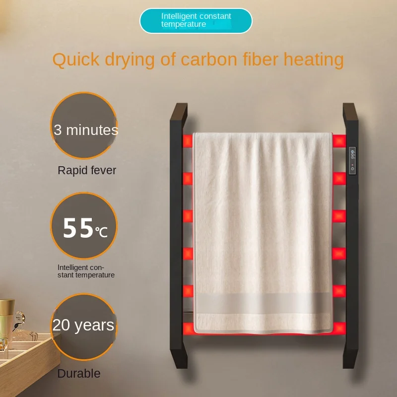Wholesale Heated Electric Towel Rack Ip45 Waterproof Aluminium Alloy Towel Warmer Heated Towel Rail