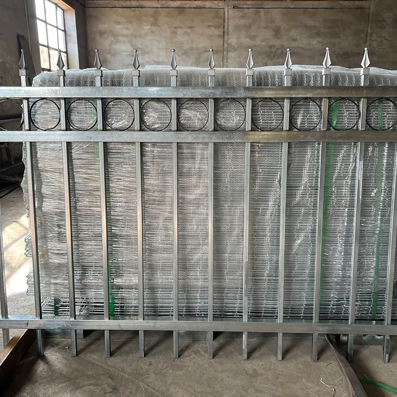 Wholesale Garden Fence Galvanized Square Tube Slopes Wrought Iron Metal Steel Fence with Loop Top