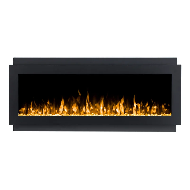 Modern 3-Sided Electric Fireplace 40-100 Inch Recessed Wall Insert for Household or Hotel Use