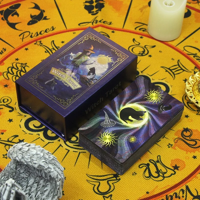 Gold foil Tarot Witch Divine Prediction board Game Waterproof colored Mystery deck Premium gift box for beginners and collectors