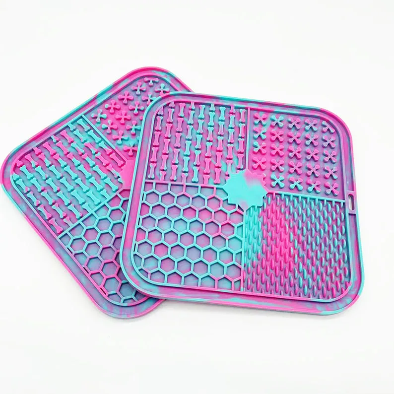 new popular lilac cute square chick lick mat groovy emat enrichment lick mat chicky texture dog food mat set