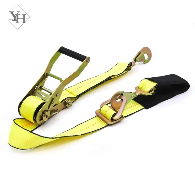 heavy duty 50mm 5T 5M 6M 8M 9M 10M 12M aluminum truck cargo lashing belt ratchet tie down straps with double j hook